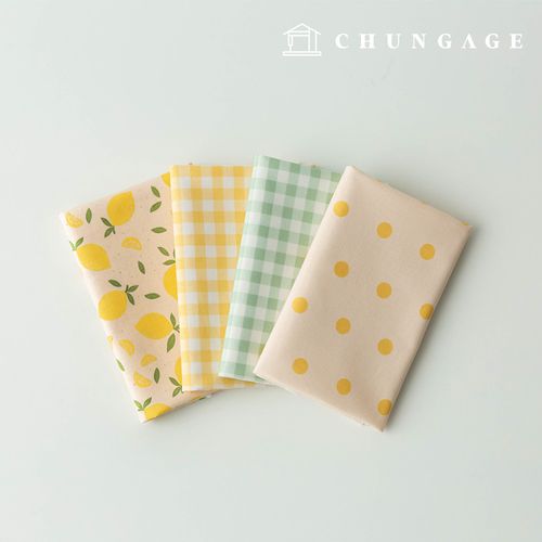 Fabric Package Lemon Scrap Fabric Check Fabric Doll Dog Clothes Making 4 Types 298