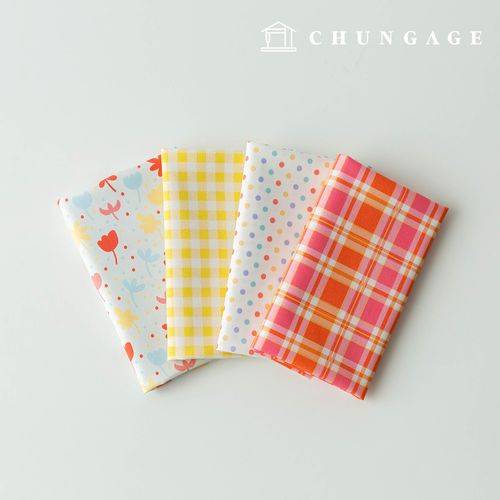 Fabric Package Tulip Scrap Fabric Check Fabric Doll Dog Clothes Making Kit (4 Types) 310