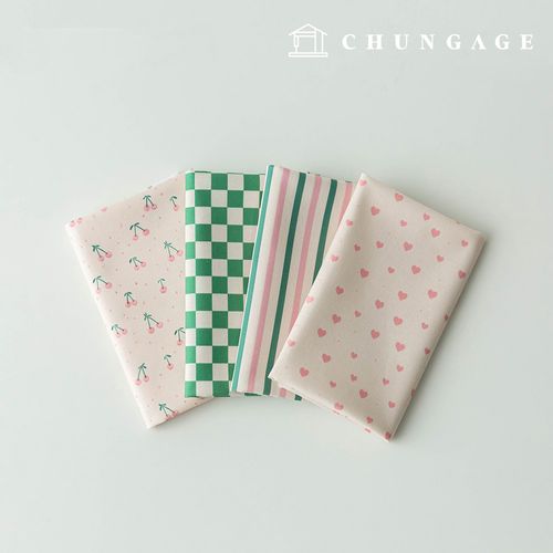 Fabric Package Cherry Scrap Fabric Heart Fabric Doll Dog Clothes Making Kit (4 Types) 299