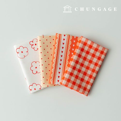Fabric Package Flower Scrap Fabric Check Fabric Doll Dog Clothes Making Kit 4 Types 301