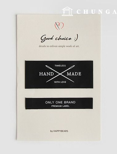 Cotton blend label double folded label primium handmade Black 41259