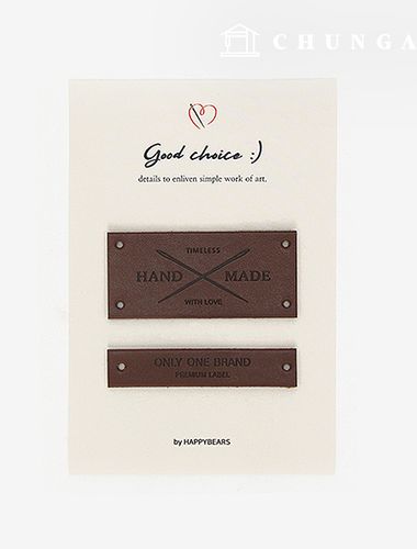 Leather label vintage label primium handmade Brown 84478