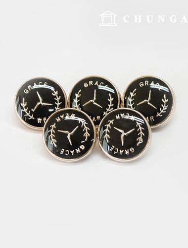 Gold Button Vintage Coat Jacket Button Grace Gold Black 11mm 63702