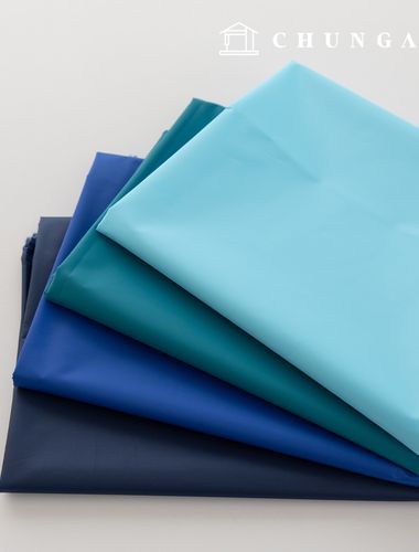 Waterproof Cloth Plain Waterproof Fabric Wide Width Taffeta Lining Poly Rain-up Blue 4 Types PU Urethane Special Coating 1 Yard