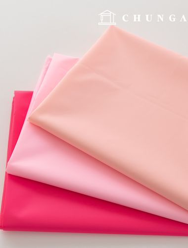 Waterproof Cloth Plain Waterproof Fabric Wide Width Taffeta Lining Polyester Rain-up Pink 3 Types PU Urethane Special Coating 1 Yard