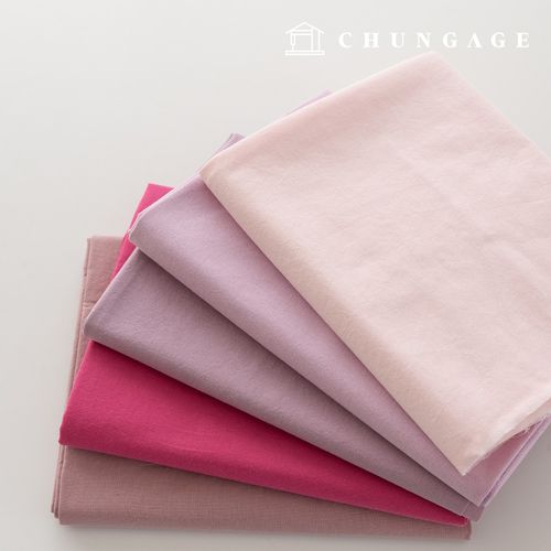 Cotton 20-count bio-washed fabric Wide Width Plain Fabric Raven Pink 5 types
