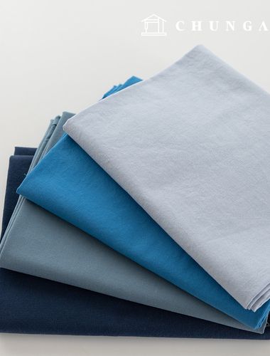 Cotton 20-count bio-washed fabric Wide Width Plain Fabric Raven Blue 4 types