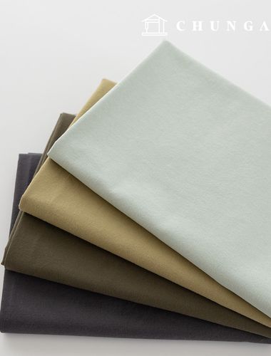 Cotton 20-count bio-washed fabric Wide Width Plain Fabric Raven Khaki 4 types