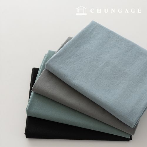 Cotton 20-count bio-washed fabric Wide Width Plain Fabric Raven Gray 4 types