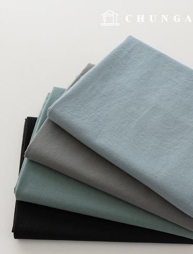 Cotton 20-count bio-washed fabric Wide Width Plain Fabric Raven Gray 4 types