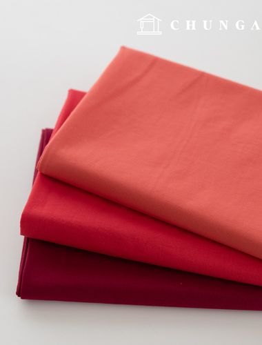 Cotton fabric, bio-washed fabric, plain fabric, wide width, 40 count cotton, twill, Abello, red, 3 types