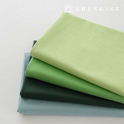 Cotton fabric, bio-washed fabric, plain fabric, wide width, 40 count cotton, twill, Abello, green, 4 types