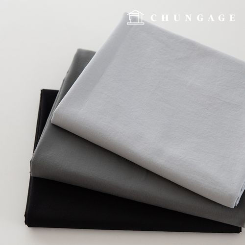 Cotton fabric, bio-washed fabric, plain fabric, wide width, 40 count cotton, twill, Abello, gray (3 types)