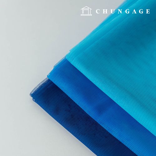 Plain Mesh fabric Lace Fabric Chiffon lining Stage wear Wide Width Hush Blue 3 types