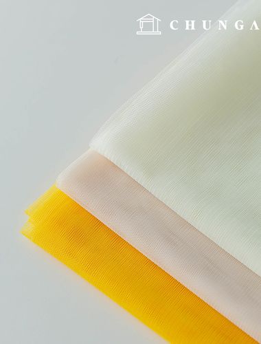 Plain Mesh fabric Lace Fabric Chiffon lining Stage wear Wide Width Hush Yellow 3 types