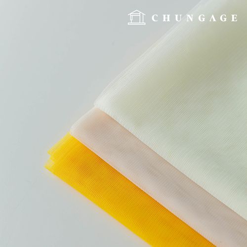 Plain Mesh fabric Lace Fabric Chiffon lining Stage wear Wide Width Hush Yellow 3 types