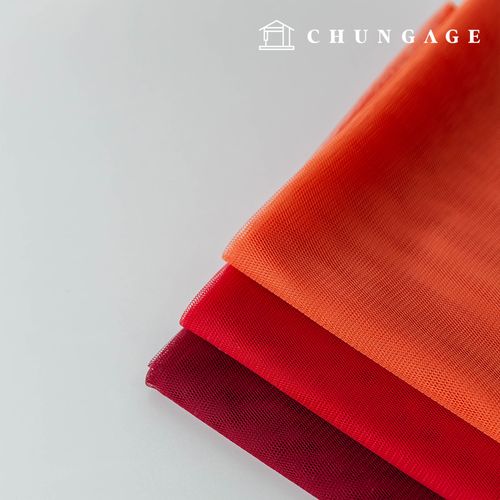 Plain Mesh fabric Lace Fabric Chiffon lining Stage wear Wide Width Hush Red 3 types
