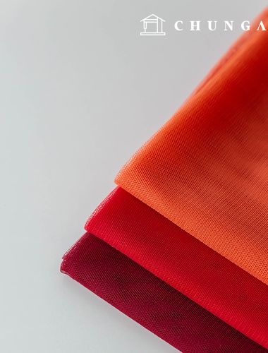 Plain Mesh fabric Lace Fabric Chiffon lining Stage wear Wide Width Hush Red 3 types