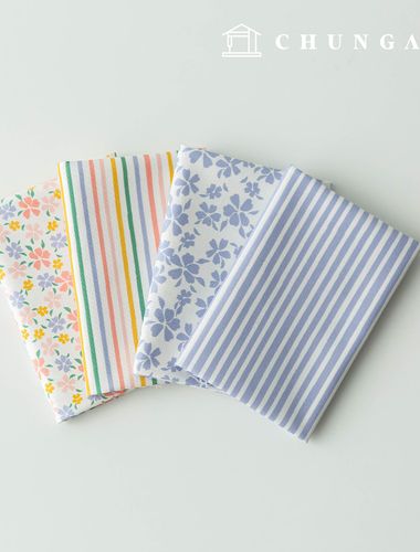 Fabric Package Flower, Fabric Scraps, Striped Fabric, Doll, Dog Clothes Making Kit (4 Types) 307
