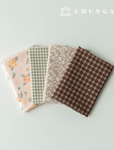 Fabric Package Flower Scrap Fabric Check Fabric Doll Dog Clothes Making Kit 4 Types 308