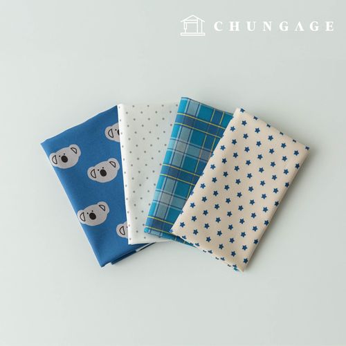 Fabric Package Koala Scrap Fabric Check Fabric Doll Dog Clothes Making 4 Types 311