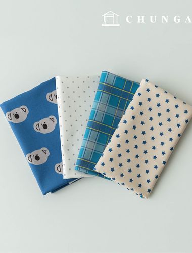 Fabric Package Koala Scrap Fabric Check Fabric Doll Dog Clothes Making 4 Types 311