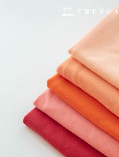 Wide Width 30 count single jersey fabric Knit Fabric All Day Red Orange 5 types