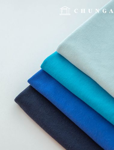 Wide Width 30 count single jersey fabric Knit Fabric All Day Blue 4 types
