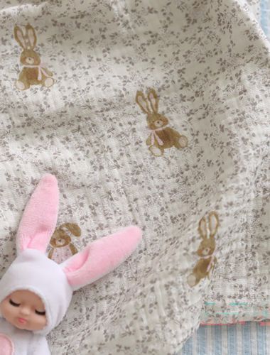 Yoru Double Gauze Fabric Baby Bunny Flower 2 Types
