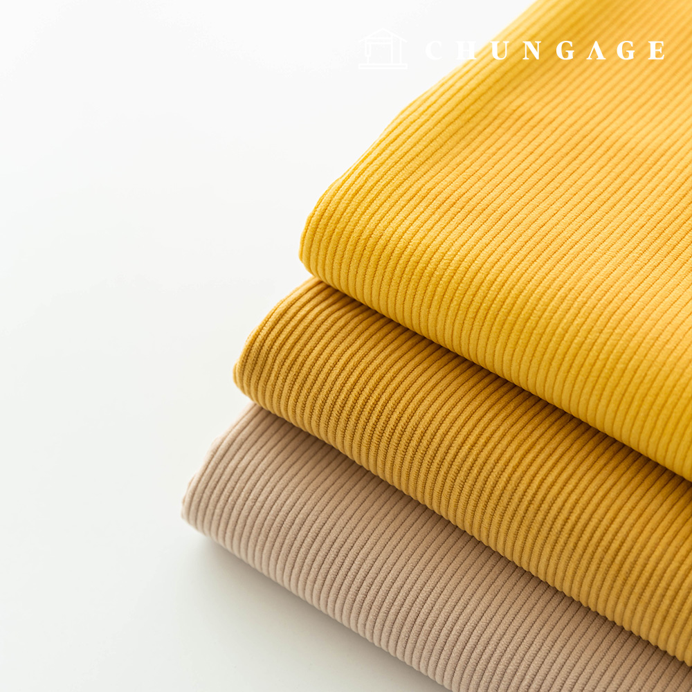 Corduroy Fabric Span Medium Corduroy 8W Wide Width Corduroy Fabric Winter Plain Goldian Yellow 3 Types
