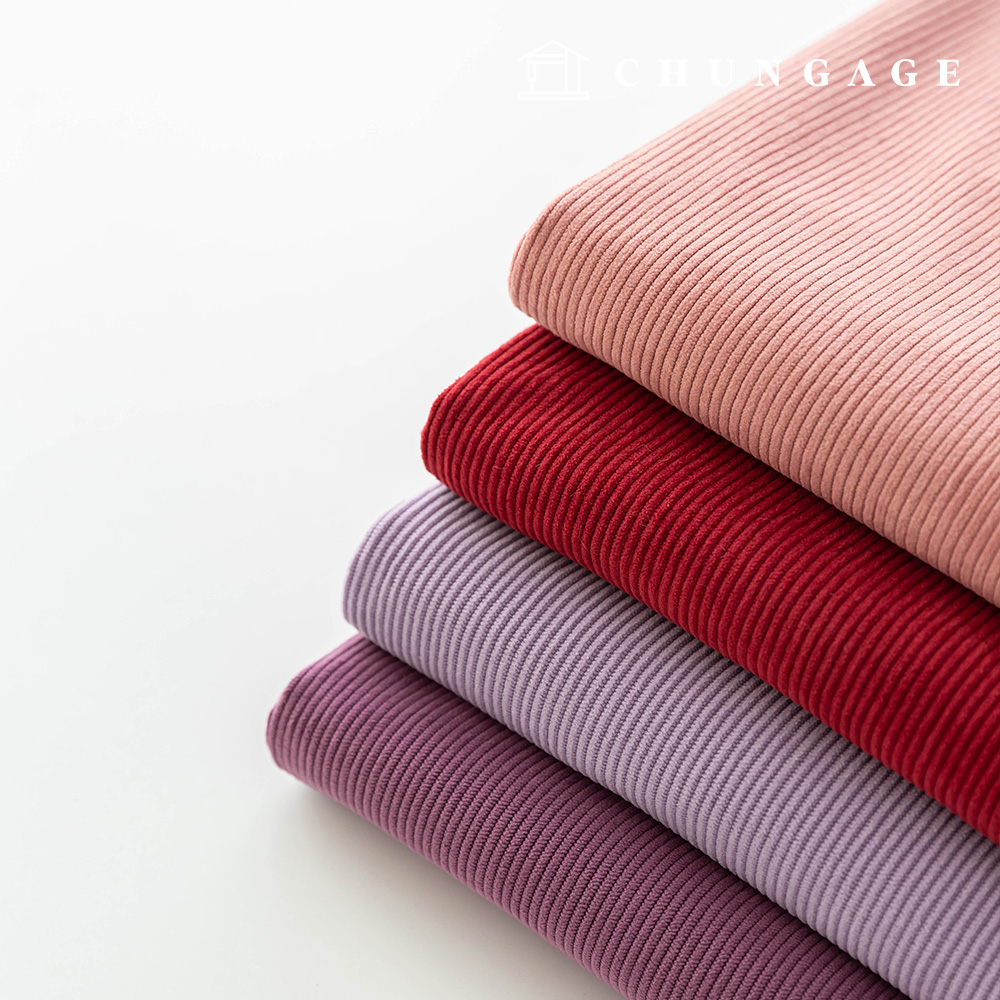 Corduroy Fabric Span Medium Corduroy 8W Wide Width Fabric Winter Plain Goldian Red Violet 4 Types