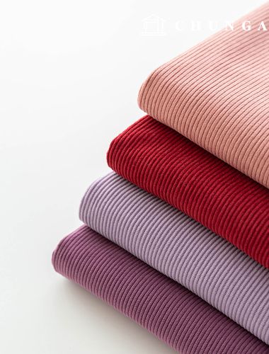 Corduroy Fabric Span Medium Corduroy 8W Wide Width Fabric Winter Plain Goldian Red Violet 4 Types