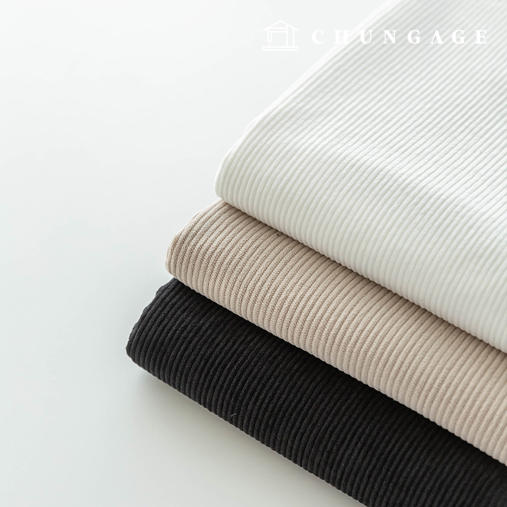 Corduroy Fabric Span Medium Corduroy 8W Wide Width Corduroy Fabric Winter Plain Goldian Ivory 3 Types