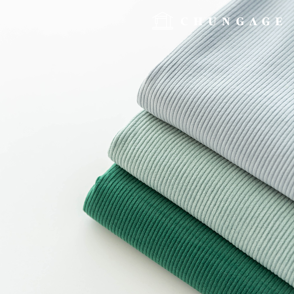 Corduroy Fabric Span Medium Corduroy 8W Wide Width Corduroy Fabric Winter Plain Goldian Green 3 Types