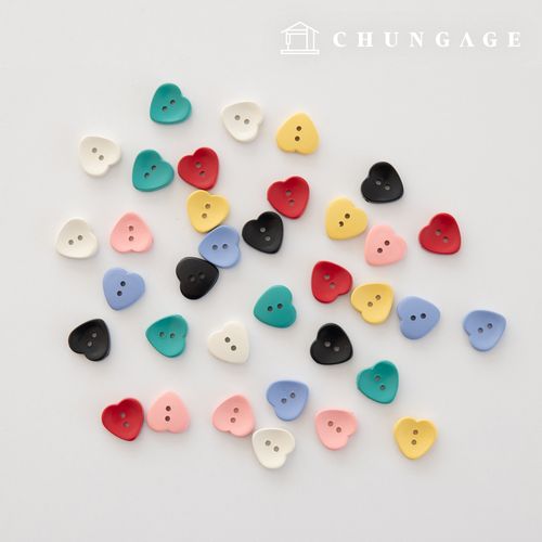 Simple Matt Heart Height 2-Hole Buttons (7 Types)