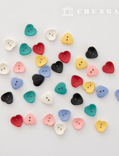 Simple Matt Heart Height 2-Hole Buttons (7 Types)
