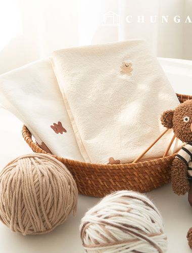 Embroidery fabric biowashing cotton cloth pigment fabric natural bear 2 types of hanma