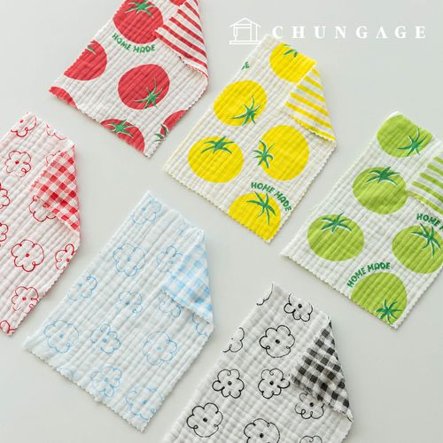 Yoru double cotton quadruple gauze fabric cotton non-fluorescent bio-washed fabric stripe floral pattern check