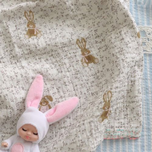 Yoru Double Gauze Fabric Baby Bunny Flower 2 Types