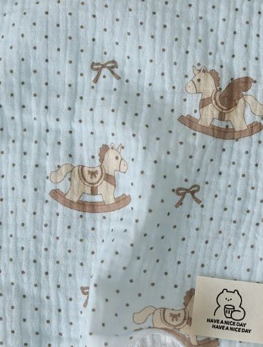 Yoru double gauze fabric pastel rocking horse