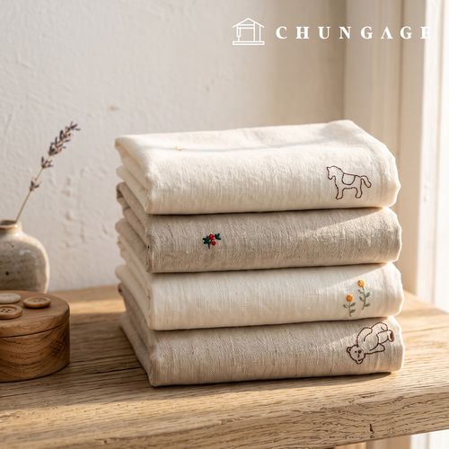 Embroidered Linen Washing Plain Linen Fabric Wide Width 4 Types