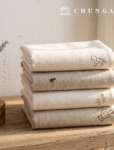 Embroidered Linen Washing Plain Linen Fabric Wide Width 4 Types