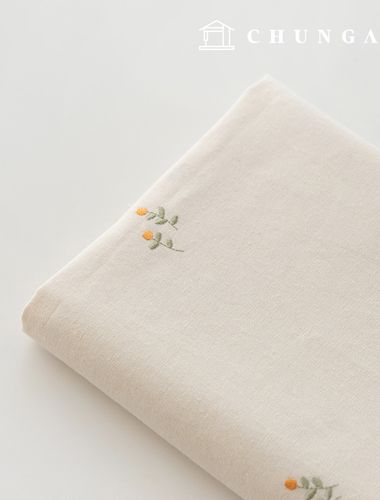 Embroidered Linen Washing Plain Linen Fabric Wide Width Dandelion