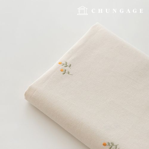Embroidered Linen Washing Plain Linen Fabric Wide Width Dandelion