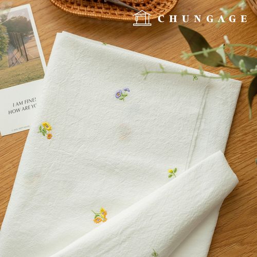 Embroidered Fabric Bio Washing 20 Count Cotton Cloth Fabric Wide Width Afternoon Sunshine