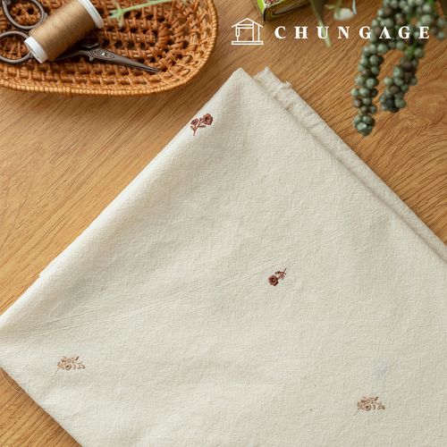 Embroidered Fabric Bio Washing 20 Count Cotton Cloth Fabric Wide Width Floral Texture