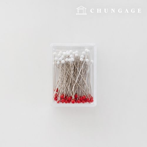Japanese red and white heat-resistant silk pins