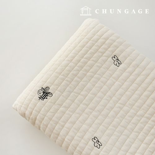 Quilted Fabric Double Cotton Line Quilting Embroidered Fabric Cotton Bio-washed Cotton Honeybee