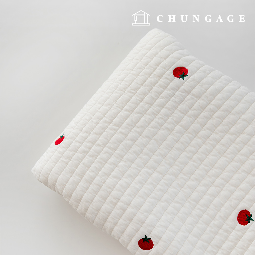 Quilted Fabric Double Cotton Line Quilting Embroidered Fabric Cotton Bio-washed Cotton Tomato