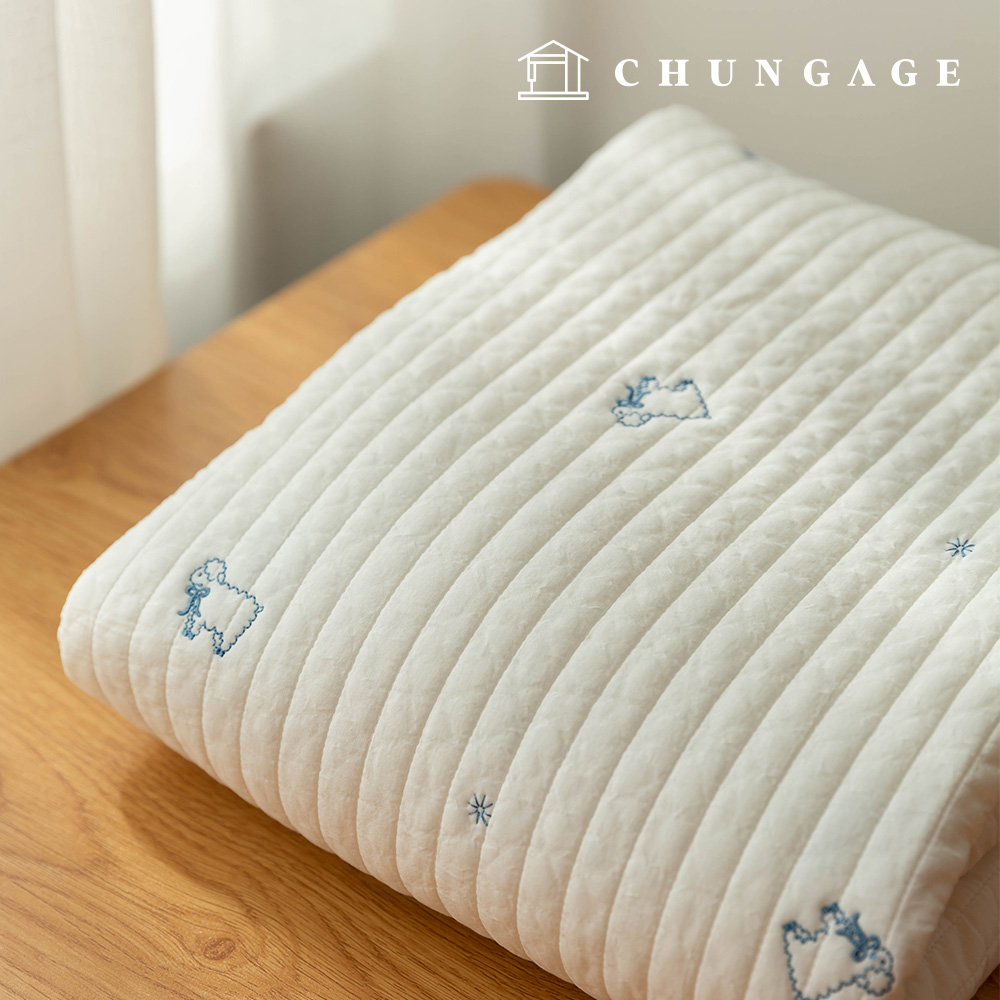 Quilted Fabric Line Quilting Embroidered Fabric Bio-washed Cotton Sheepskin